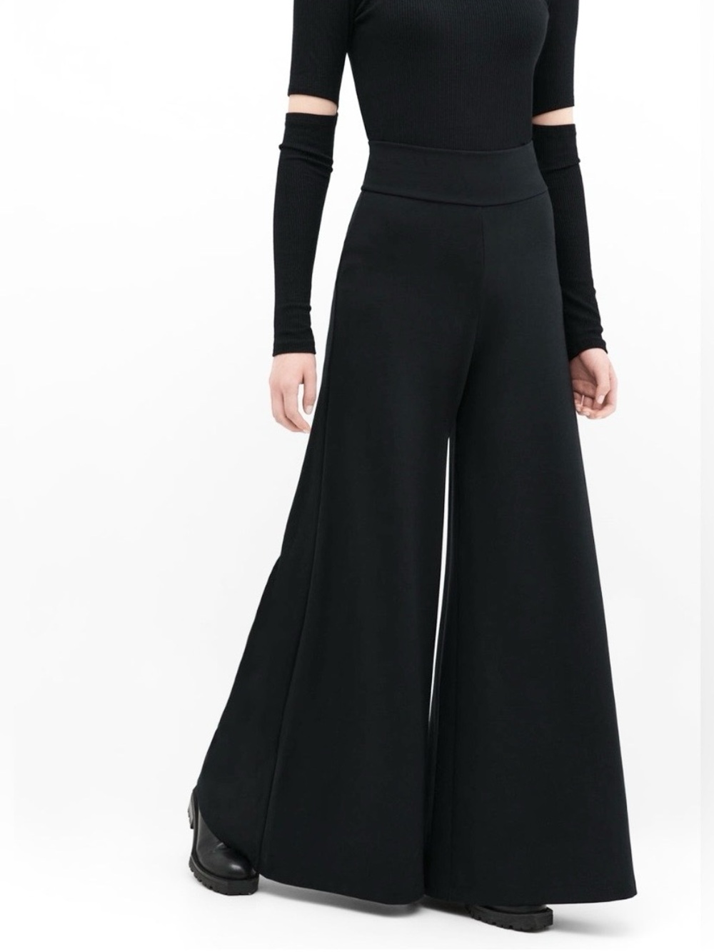 Marcella NYC Georgia European Ponte Extra Wide Leg Pants High Rise Size Small